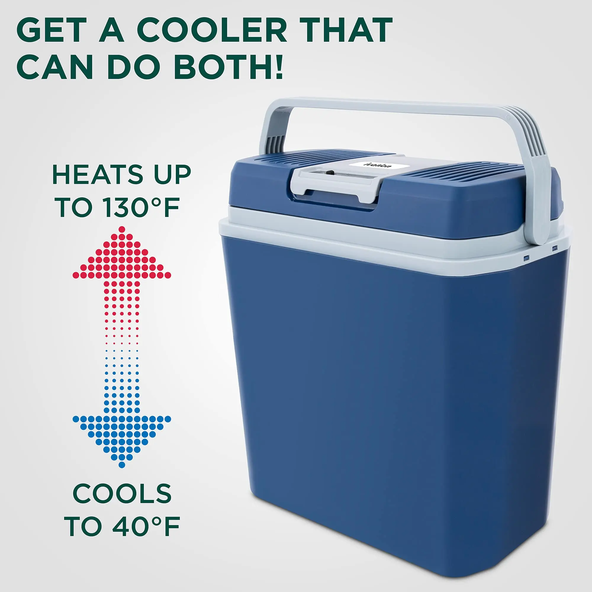 Ivation Electric Cooler & Warmer, 24 L Portable Thermoelectric 12 Volt Cooler with Handle