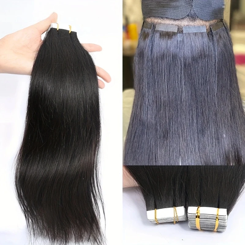 Tape in Hair Extensions Straight Human Hair Brazilian Hair 100% Remy Human Hair Tape Ins Extension 20 sztuk / opakowanie dla kobiet Tape in