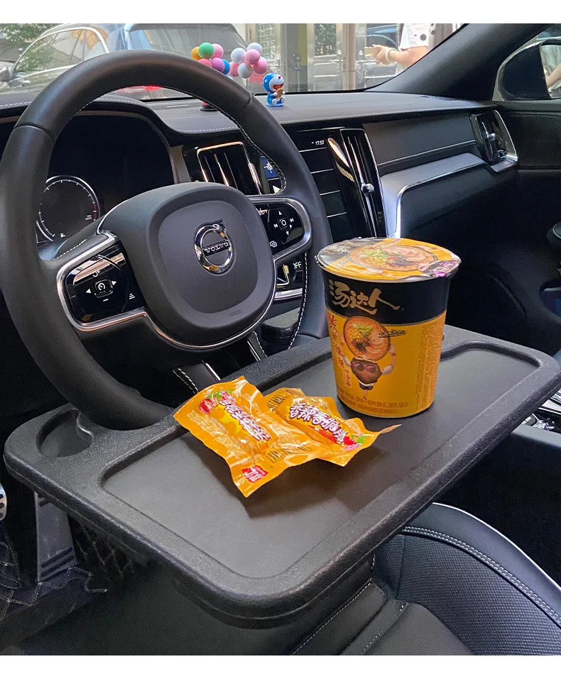 Car Multi-purpose Multifunctional Dining Table Steering Wheel Small Table Drink Holder Computer Desk Storage Rack Tray