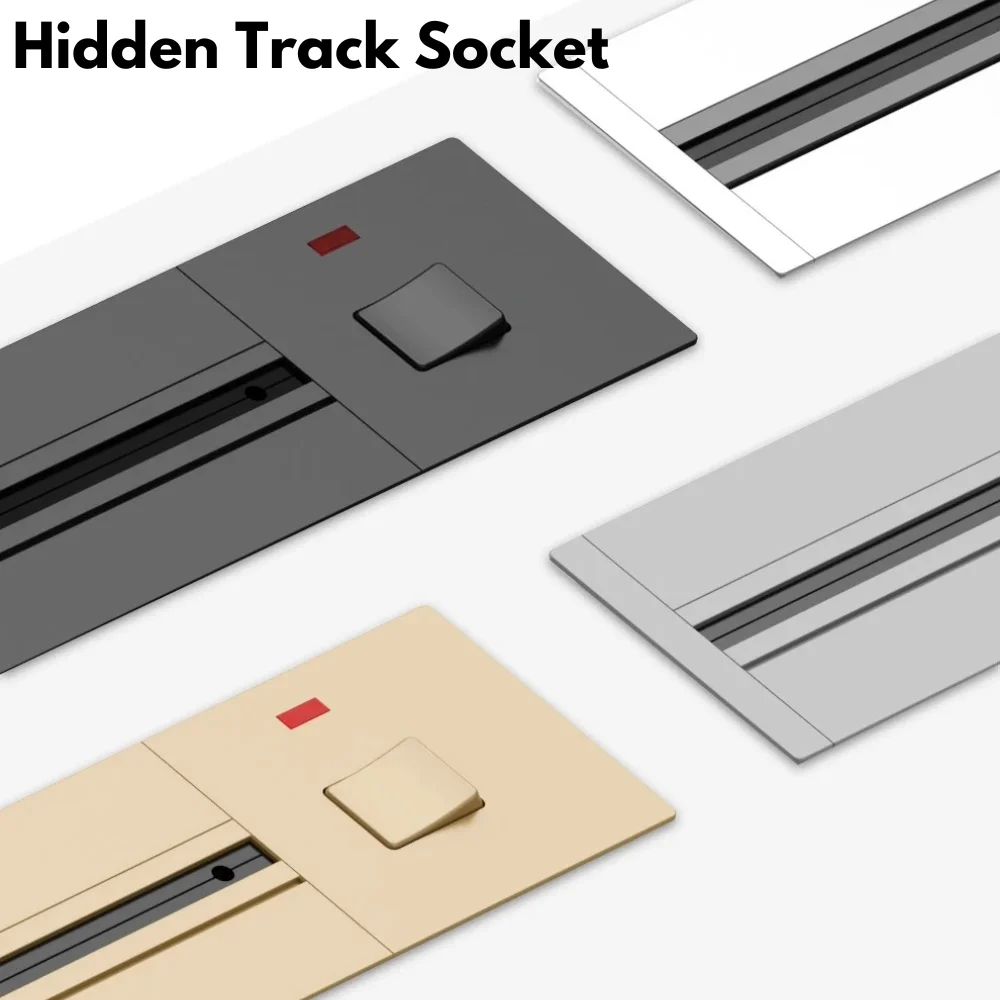 Hidden Kitchen Socket Wall Metal Slim Power  Rail Socket Side Table Electrical Connection USB UK US AU EU Standard Extend Strip