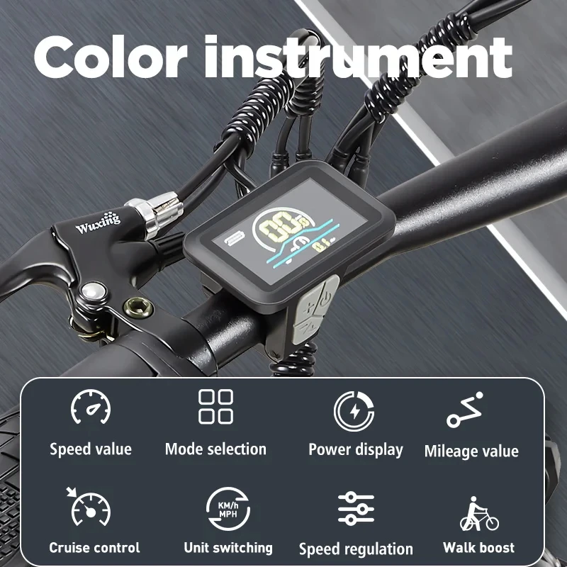 Bicicleta Elétrica RX70 45KM/H 27.5 Polegadas com Bateria de Lítio 48V 20AH para Adultos