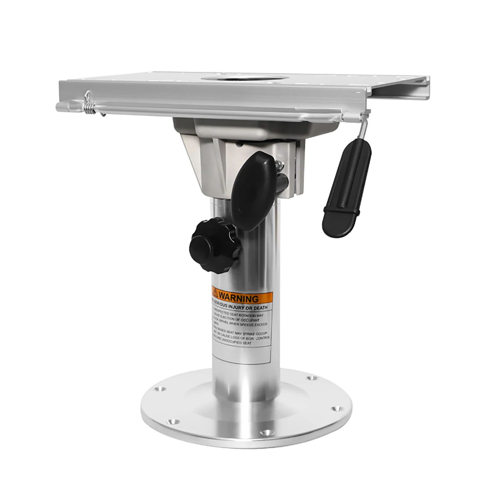 

Регулируемая по высоте подставка для сиденья лодки, серебристая алюминиевая база для морского сиденья, высота 35.2-48 см, с поворотом на 360 градусов ° Поворотная направляющая для скольжения