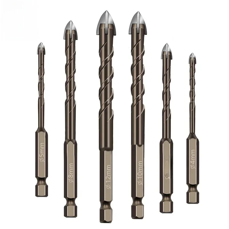 Embouts de carreaux de céramique hexagonaux croisés, ouvre-ciment en verre, trou Triangle en alliage, taille de foret 3mm 4mm 5mm 6mm 8mm 10mm 12mm