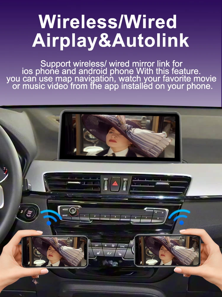 AUTOTOP 10,25 "Linux Auto Multimedia Youtube Radio Bildschirm Für BMW X1 F48 2016-2017 Android Auto NBT System drahtlose Carplay WiFi – Detail 9