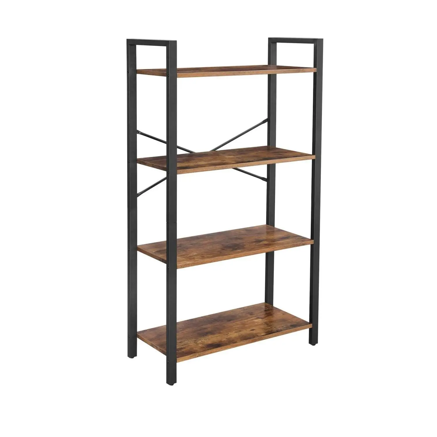 4-Tier Storage Organizer Shelf, Shelf Unit, Plant Stand, Living Room Bookcases,Brown,47 * 26 * 12inch