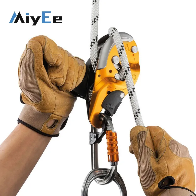 D021 RIG Compact Rope Access Self-braking Descender Lift Retarder Built-in AUTO-LOCK System with Ergonomic Handle for PETZL