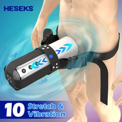 HESEKS Automatic Electric Masturbation Cup Hands Free Men Masturbators Blowjob Have Strap Adult Wearable Sex Toys For Male 18