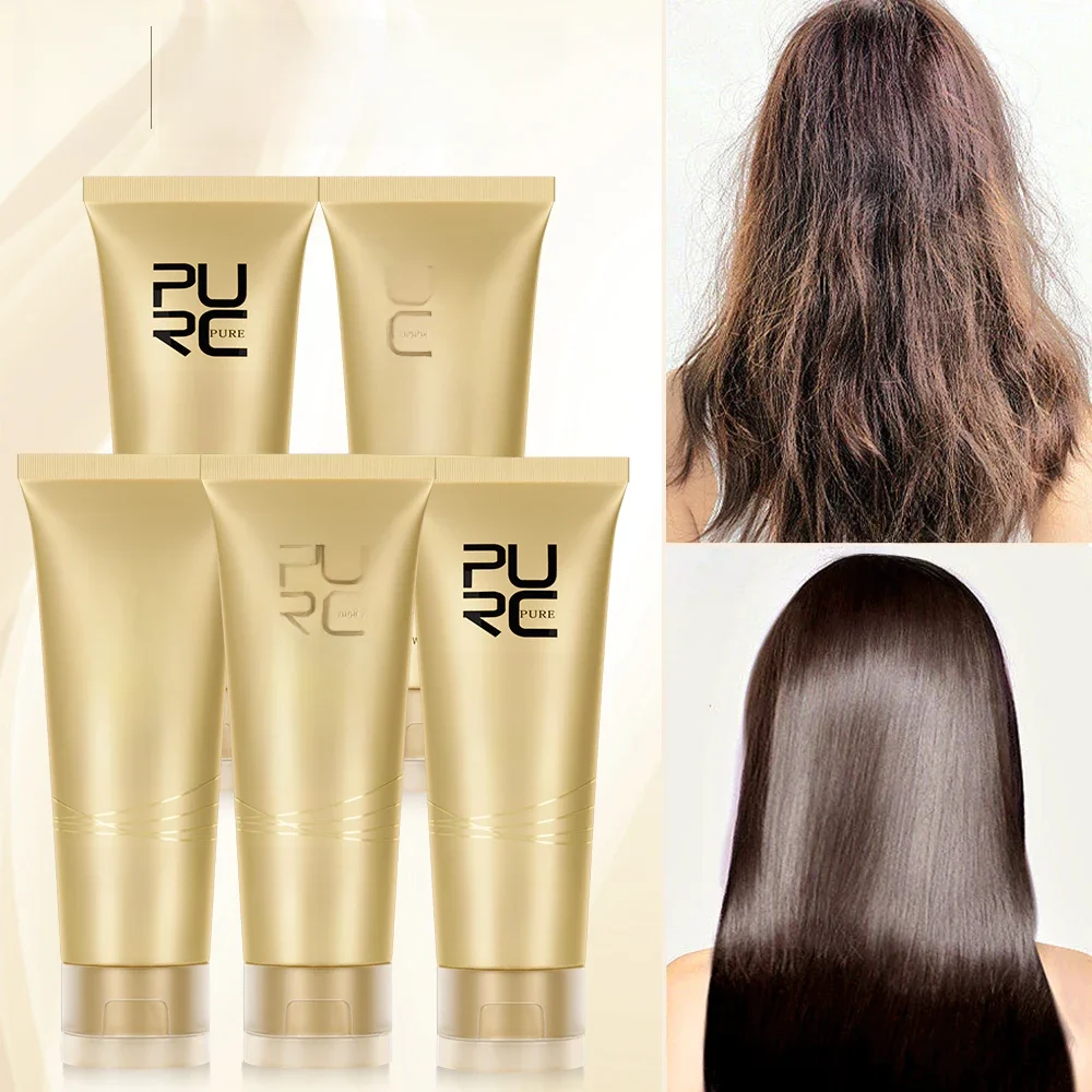 PURC traitement professionnel à la kératine masque capillaire réparation frisottis sec endommagé crème Anti casse lisse lissage masques soins des cheveux