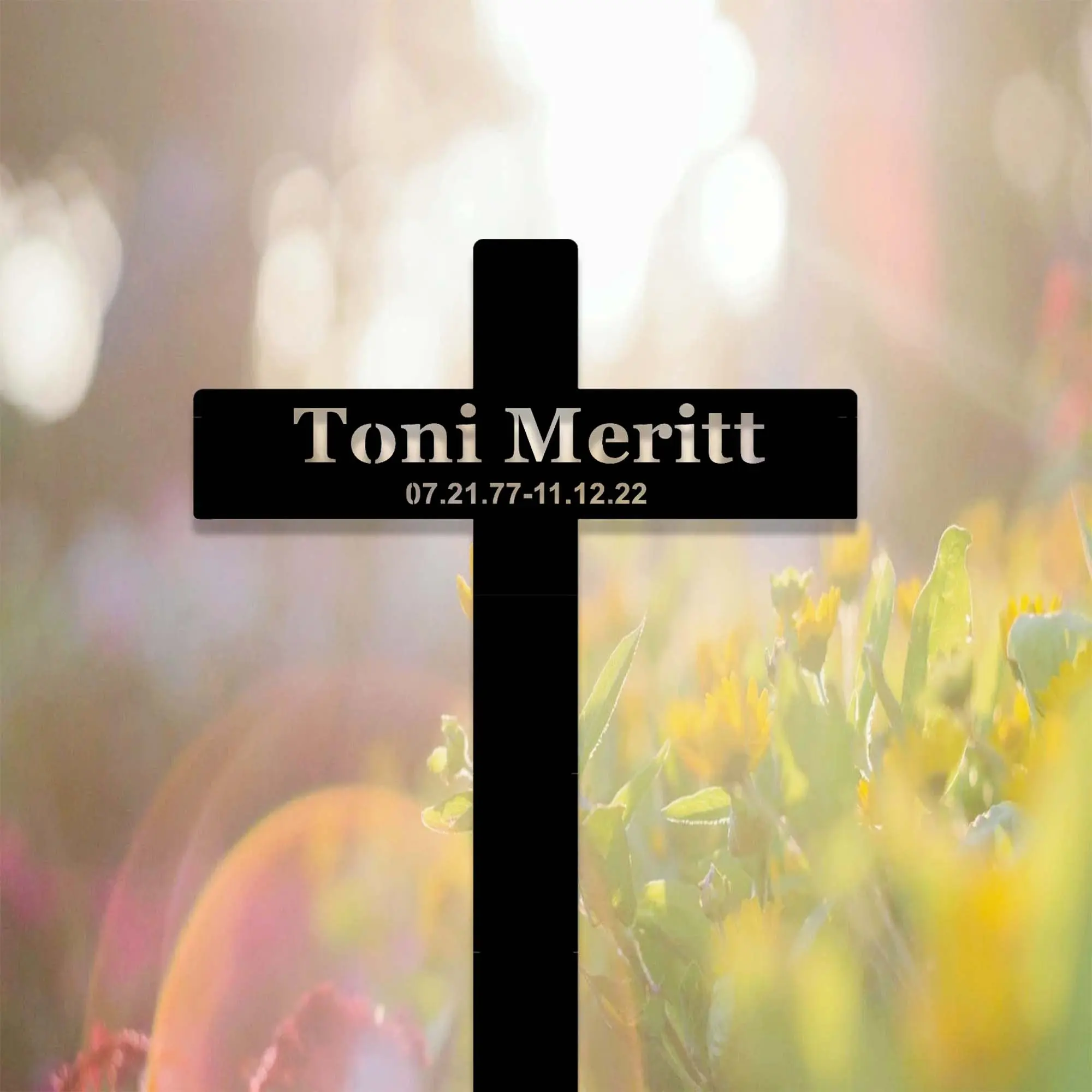 Custom Metal Cross Memorial Stake,Grave Marker,Personalized Cross Stake,Loss Of Loved One Garden Stake,In Memory Cross