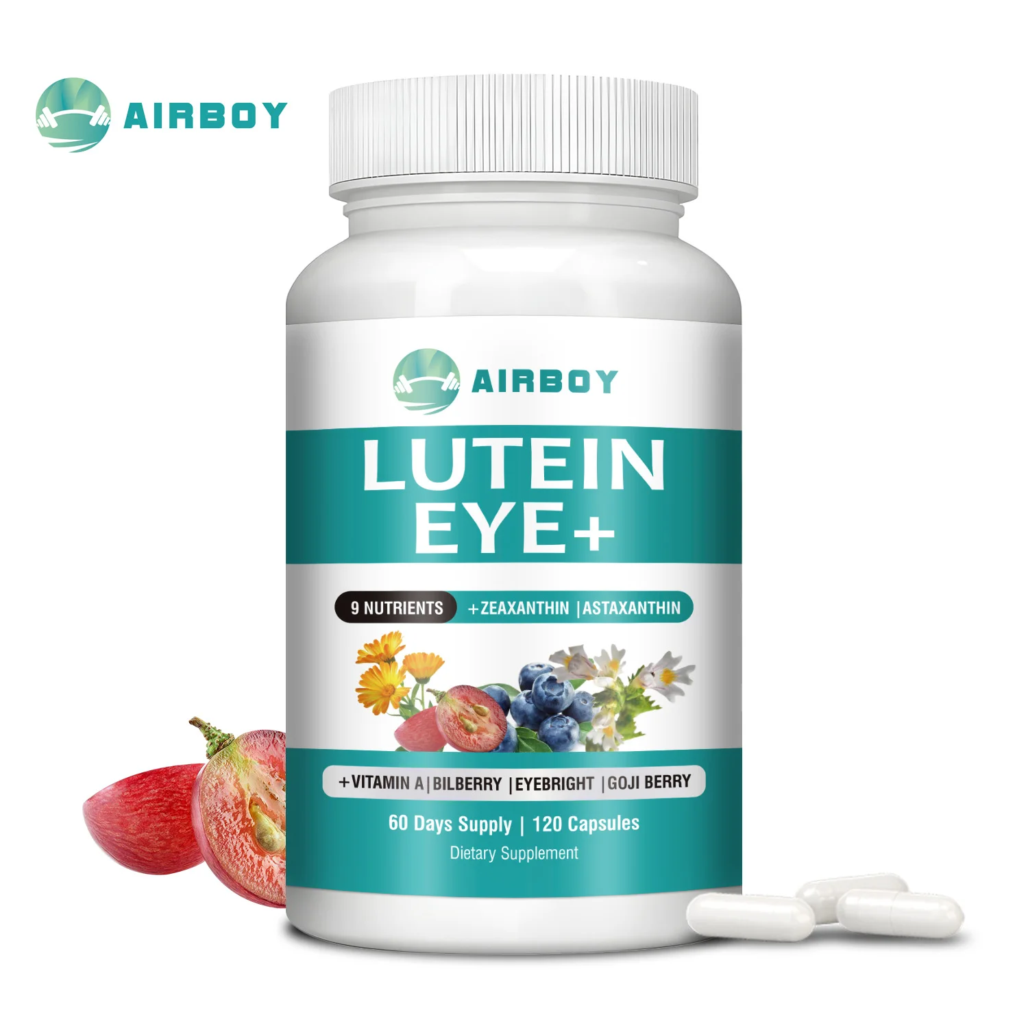 Lutein Eyes - with Bilberry Extract and Zeaxanthin - Support Eye Strain and Vision Health, Macular Health - 120 Capsules