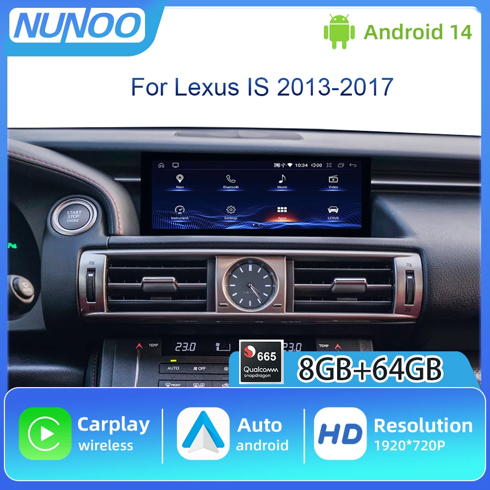 Kabelloses Carplay Android Auto Radio für Lexus IS 2013-2017 Auto-Stereoanlage Multimedia-Player IPS-Touchscreen Navigation GPS