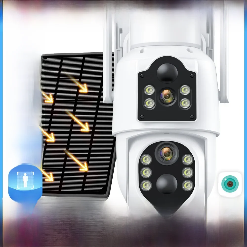 4K 8mp Zonne-Energie Camera Ingebouwde Batterij Ptz Wifi Ip Camera Buiten 4mp Pir Menselijke Detectie Beveiliging Surveillance Icsee - afbeelding 2