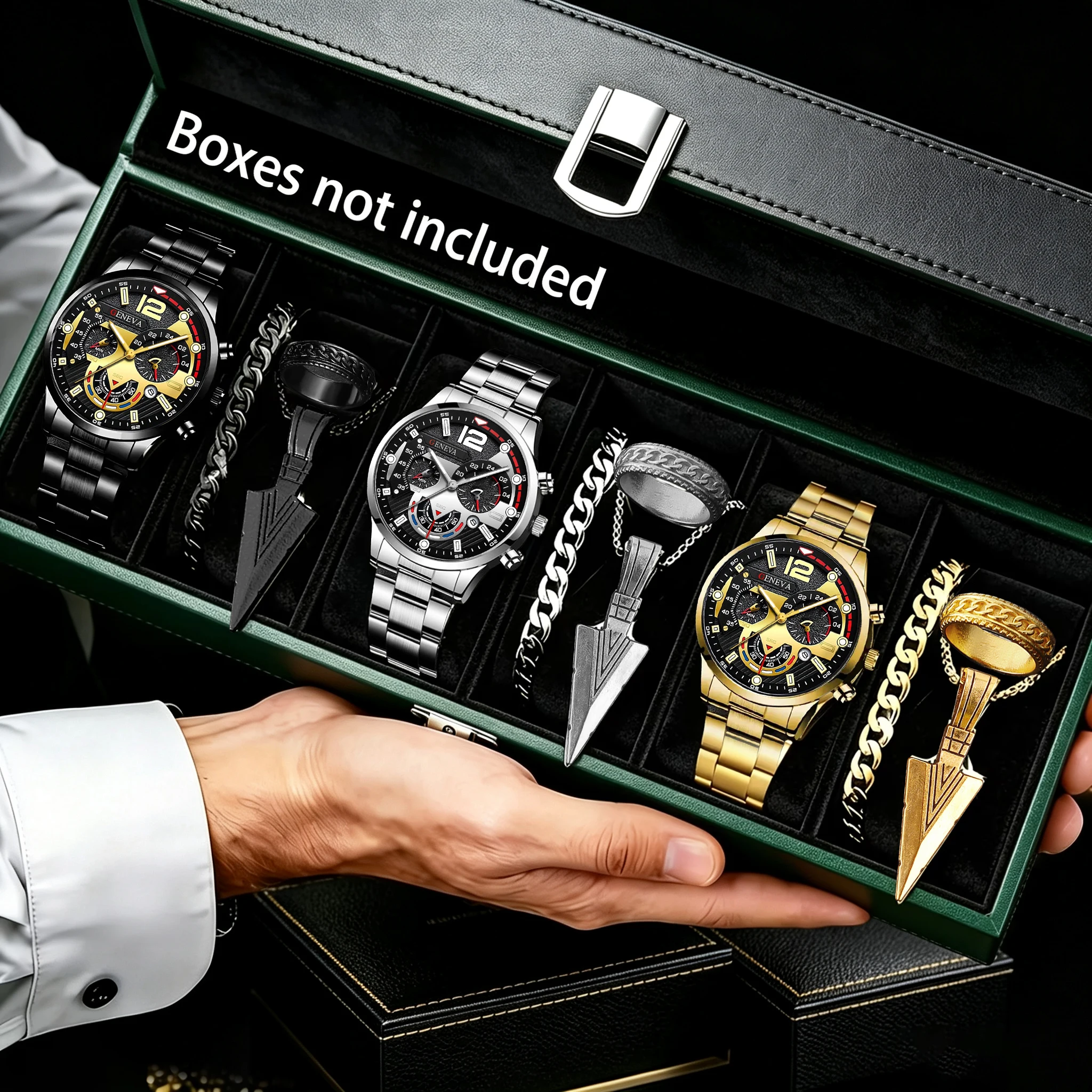 12-Piece Set of Fashionable Men's Quartz Watches, Casual and Versatile, Suitable for Various Occasions Such as Holiday Parties A Suitable Choice as a Gift
