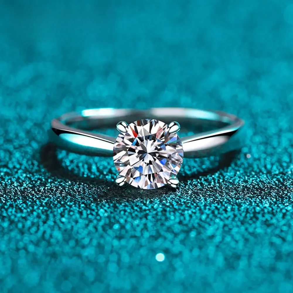 KNOBSPIN D VVS1 Moissanite Ringen voor Vrouwen Man 4-polige Solitiare Engagement Wedding Diamond Ring met GRA Gecertificeerd s925 Sliver - afbeelding 2