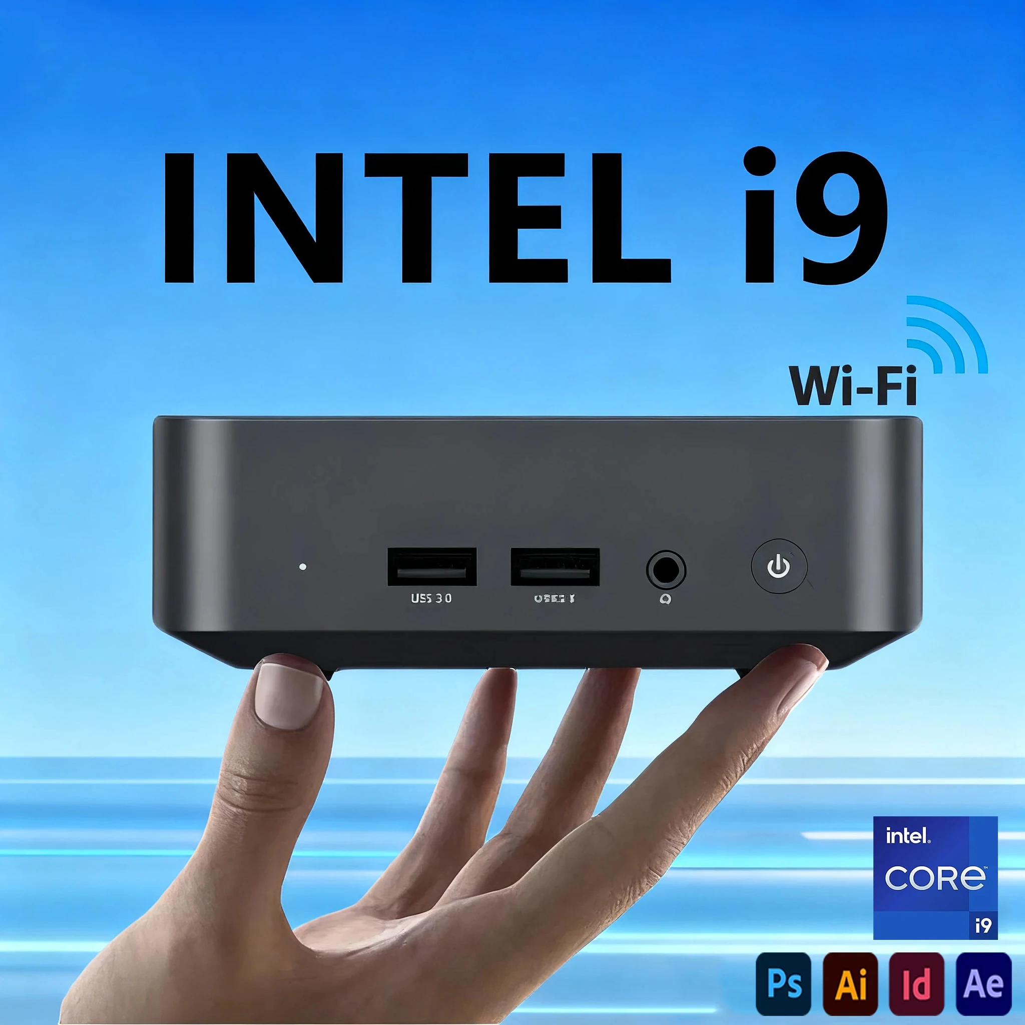 Mini PC Windows 11 avec écran 3 voies, processeur Intel Core i9-8950HK/i3-6100U, 16 Go de RAM, SSD 1/2 To, mini ordinateur, PC de jeu 4K HD, ordinateur de bureau