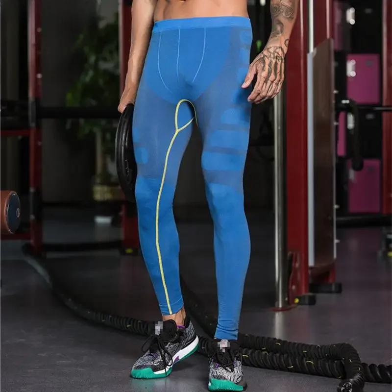GANYANR Marka Running Rajstopy Mężczyźni Sport Legginsy Plus Size Joga Długie Spodnie Koszykówka Gym Fitness Piłka Nożna Sexy Jogging Spodnie — zdjęcie 2