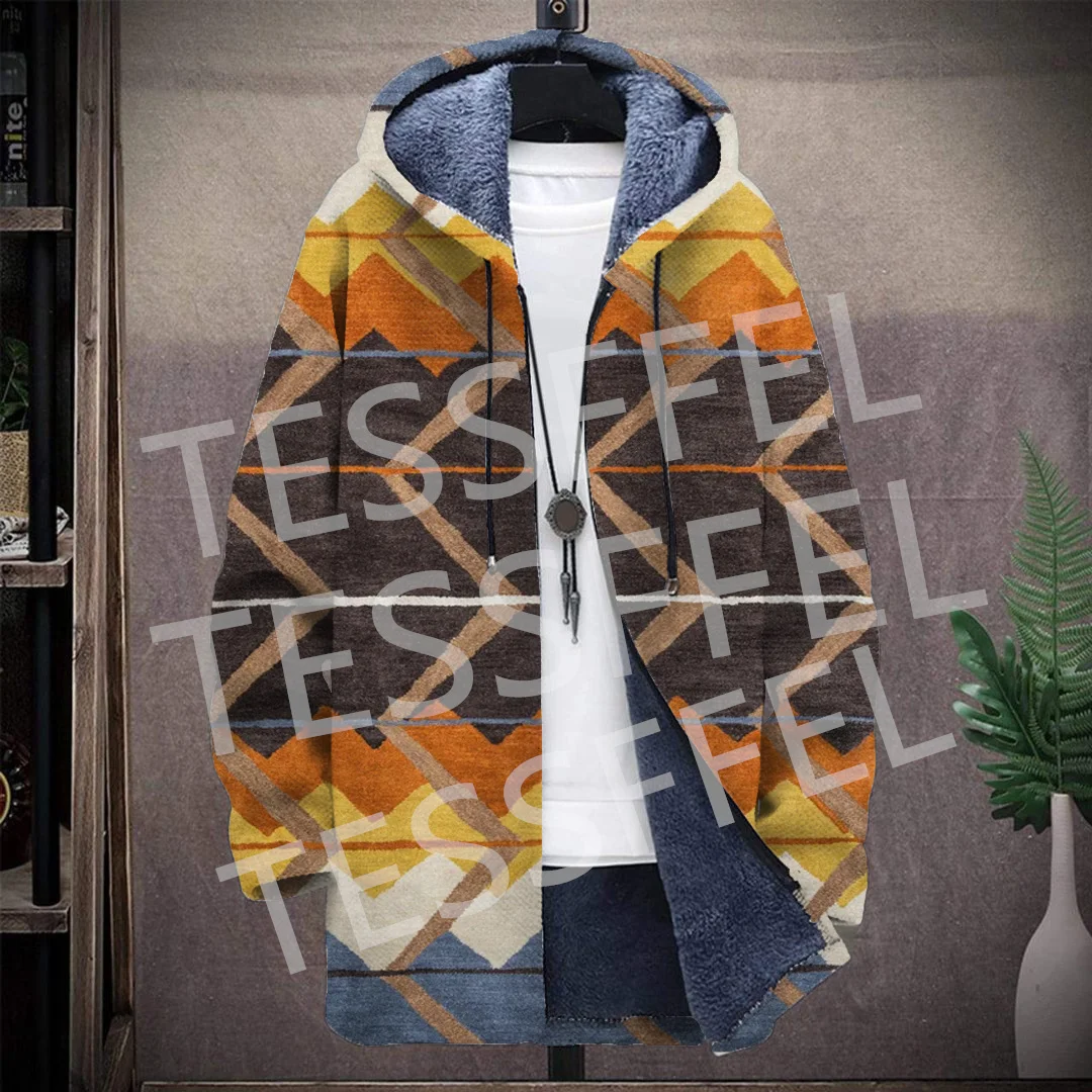 NewFashion Graffiti Colorful Vintage Retro Tattoo Tribe 3DPrint Windbreaker Winter Casual Jacket Hoodies Cloak Fleece Overcoat K