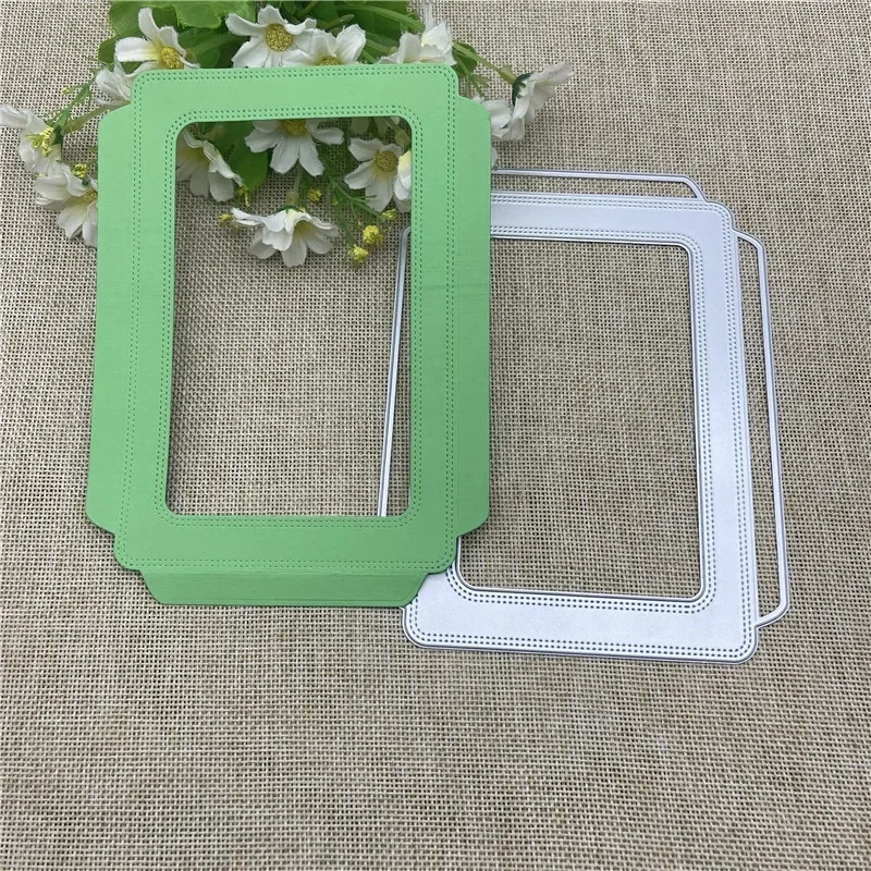 3D kwadratowy album fotograficzny ramka koronkowe wykrojniki do metalu szablony dla DIY Scrapbooking dekoracyjne tłoczenie szablon rzemieślniczy — zdjęcie 2