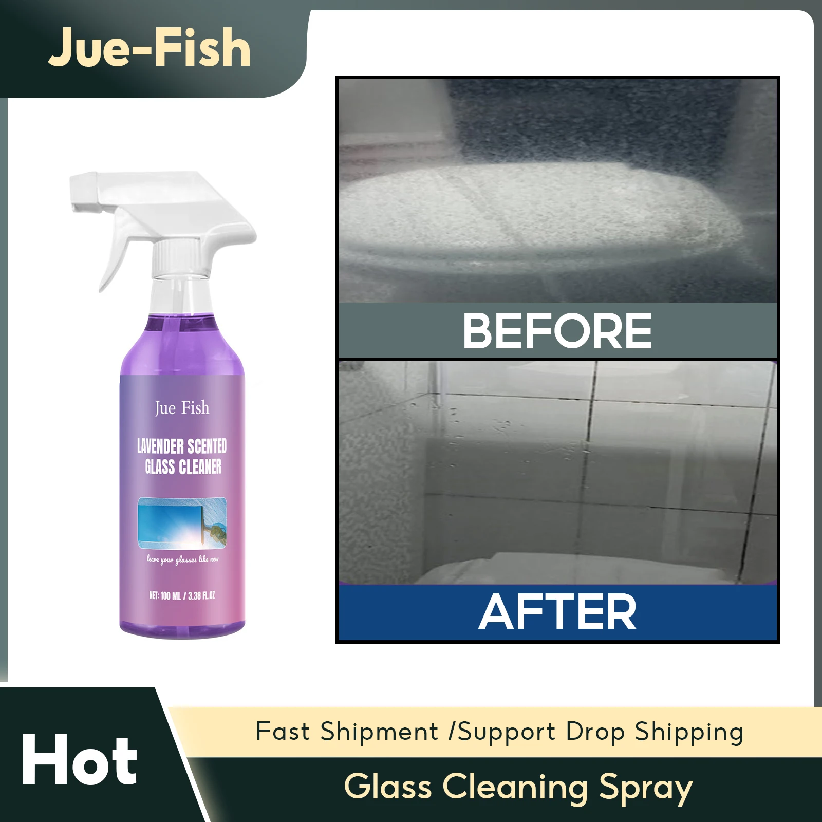 Glass Cleaning Spray Window Mirror Windshield Polishing Dirt Dust Oil Film Removal Water Spot Cleaner Anti Fog Glasses Cleaner