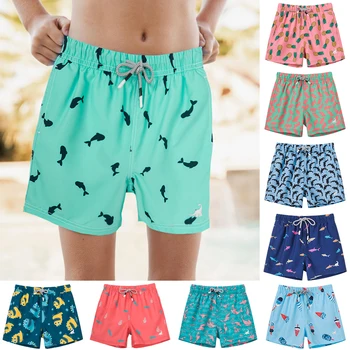 SURFCUZ Boys Swim Trunks Little Kids Swimsuit Beach Boardshorts Swimwear For Toddler Summer Quick Dry