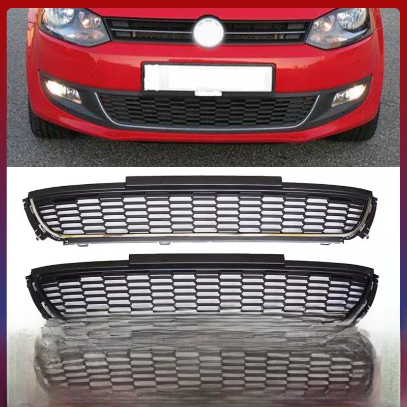 Couverture de calandre de course de pare-chocs avant de voiture, bande lumineuse décorative pour VW Polo URA, arrière 2011 2012 2013, 6COMPANY 853677, 1PC