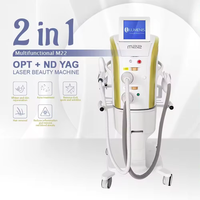 2 in 1 IPL SHR Nd YAG Laser Hair Removal Machine PMU Tattoo Pigment Correct Skin Rejuvenation Professional Beauty Equipment