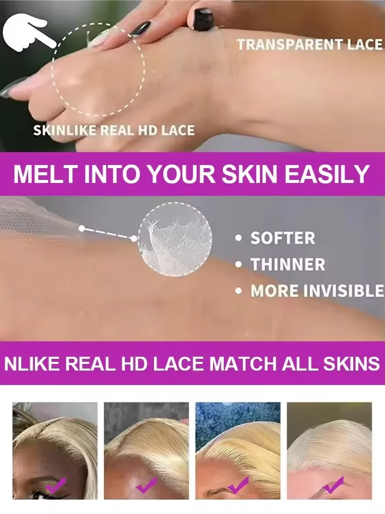 34インチ 613 ブロンド ボディウェーブ 13x4 HDレースフロント 人毛ウィッグ ブラジルカラー ウォーターウェーブ レースフロントウィッグ 女性用 200%密度