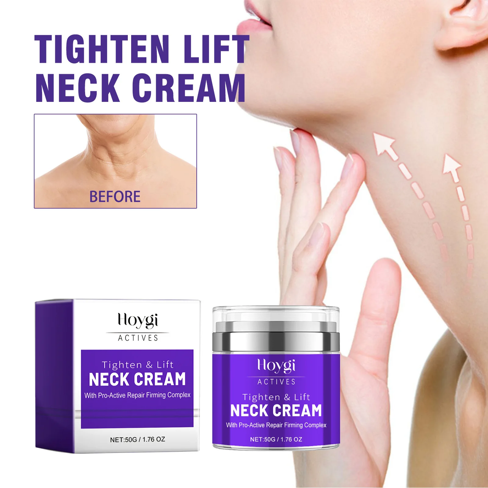 

Hoygi 50g Neck Tightening Cream Lifting Neck Replenishes Moisture Smooth Wrinkles Enhance Swan Neck Nourish Firming Neck Cream