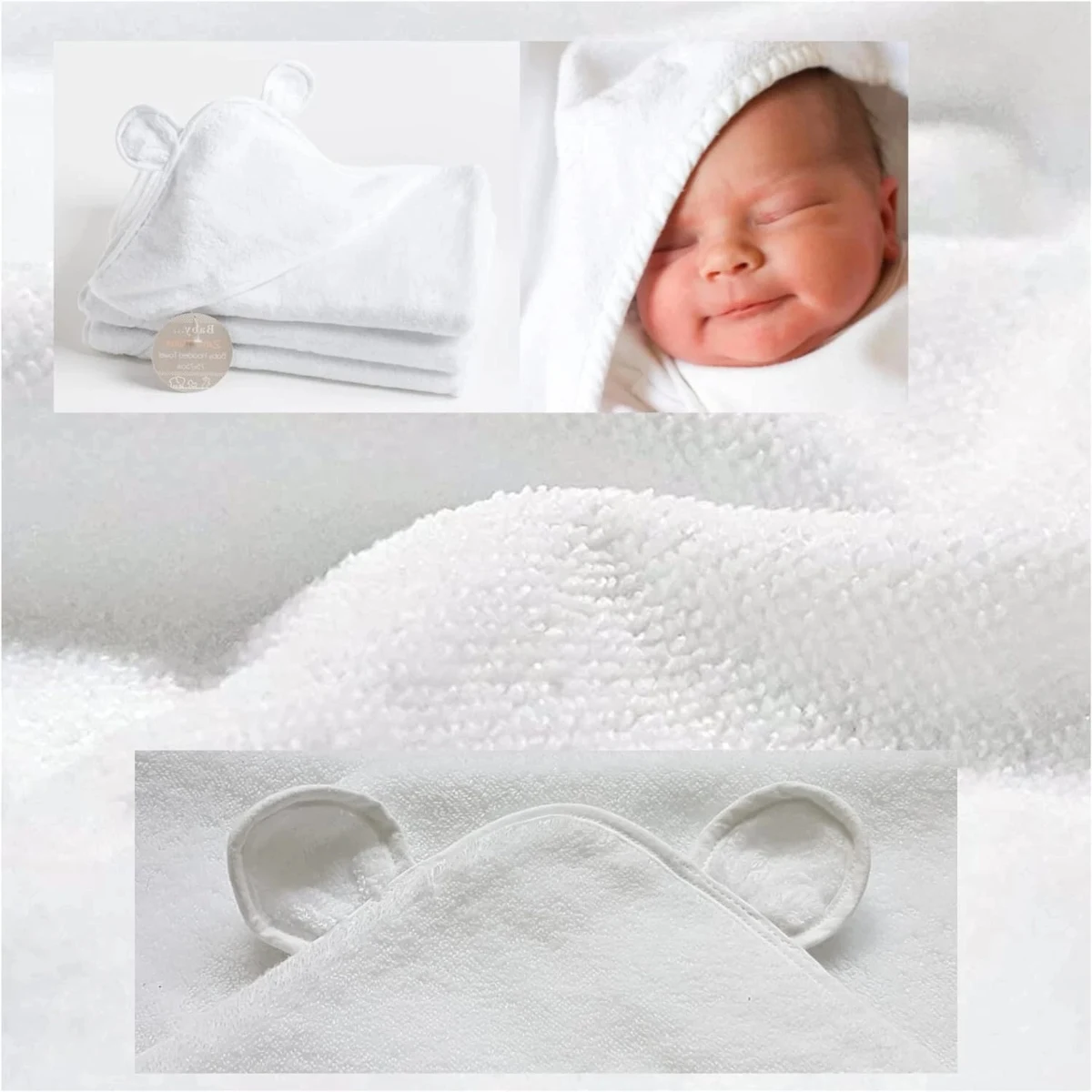 Pack of 2 Soft Cotton Baby Hooded Towels