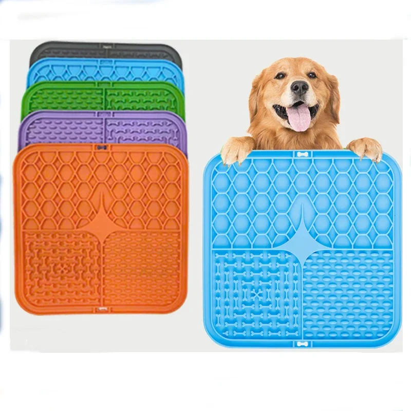 

Licking Mat Slow Feeder for Dogs and Cats, Premium Lick Pad with Suction Cups for Dog Anxiety Relief Dog Bowls Treats Training