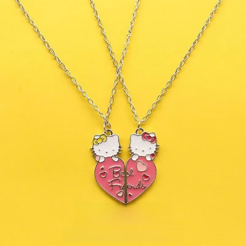 Sanrio Hello Kitty mignon dessin animé étudiant Kawaii doux créatif mode polyvalent accessoires Couple meilleur ami couleur collier