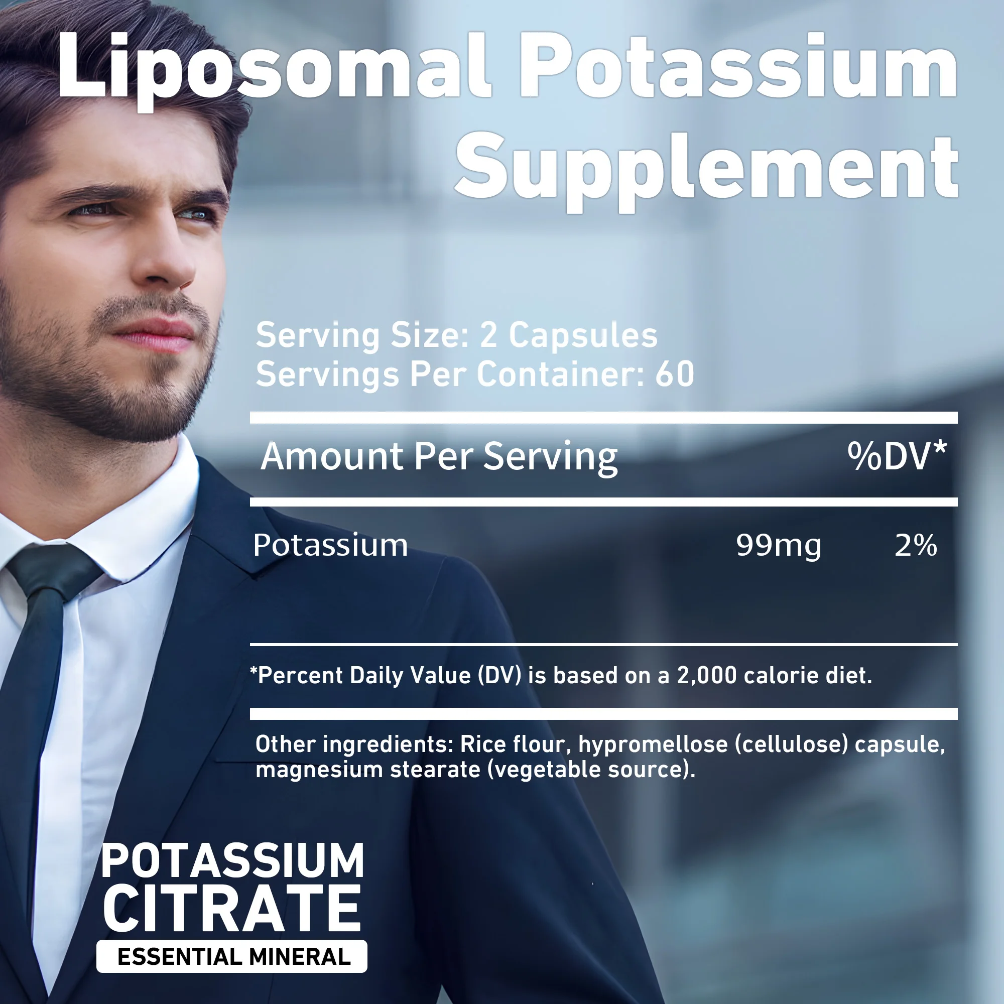 Potassium Citrate Capsules - Maintains Electrolyte Balance And Supports Muscle, Bone, And Heart Health - 120 Capsules