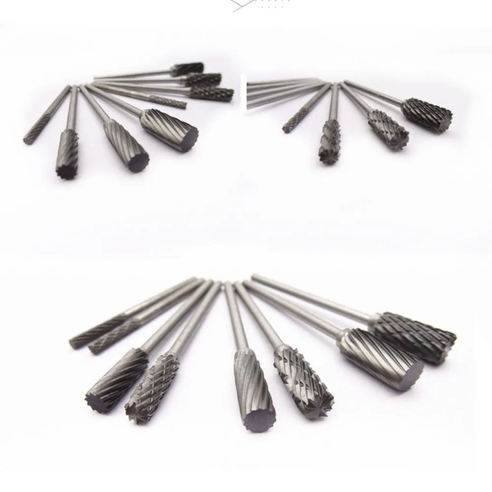 Ranura para lima rotativa de acero de tungsteno, 1 piezas, con hoja en la parte superior, fresa cilíndrica de aleación de carburo, tipo columna 2,35-6mm