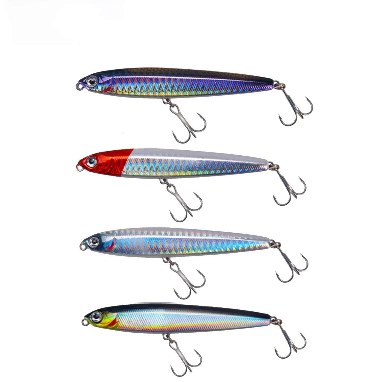 Leurre de pêche 4 pièces/ensemble crayon coulant 10cm 24g matériel de pêche au bar leurres d'eau salée appâts de poisson leurre à la traîne accessoires de pêche