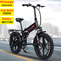 RANDRIDE folding electric Bike 1000W 48V 17Ah Full Suspension Fat Bike with integrated magnesium alloy wheel EU Stock