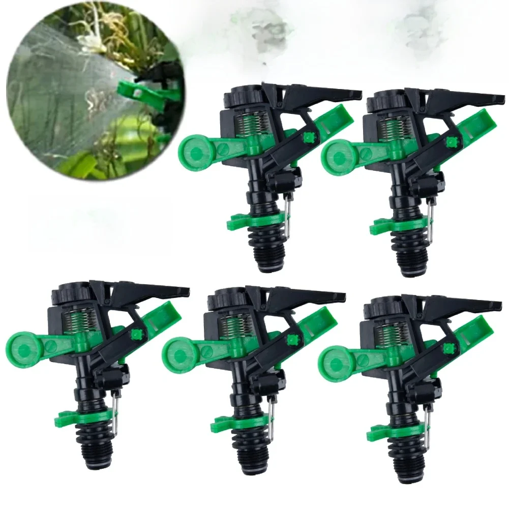 Tête d'arrosage ABS réglable 0-pour 360 degrés 34 pieds-60 pieds, Distance de pulvérisation, arroseurs d'eau pour pelouse, fournitures d'irrigation de jardin, 5 pièces