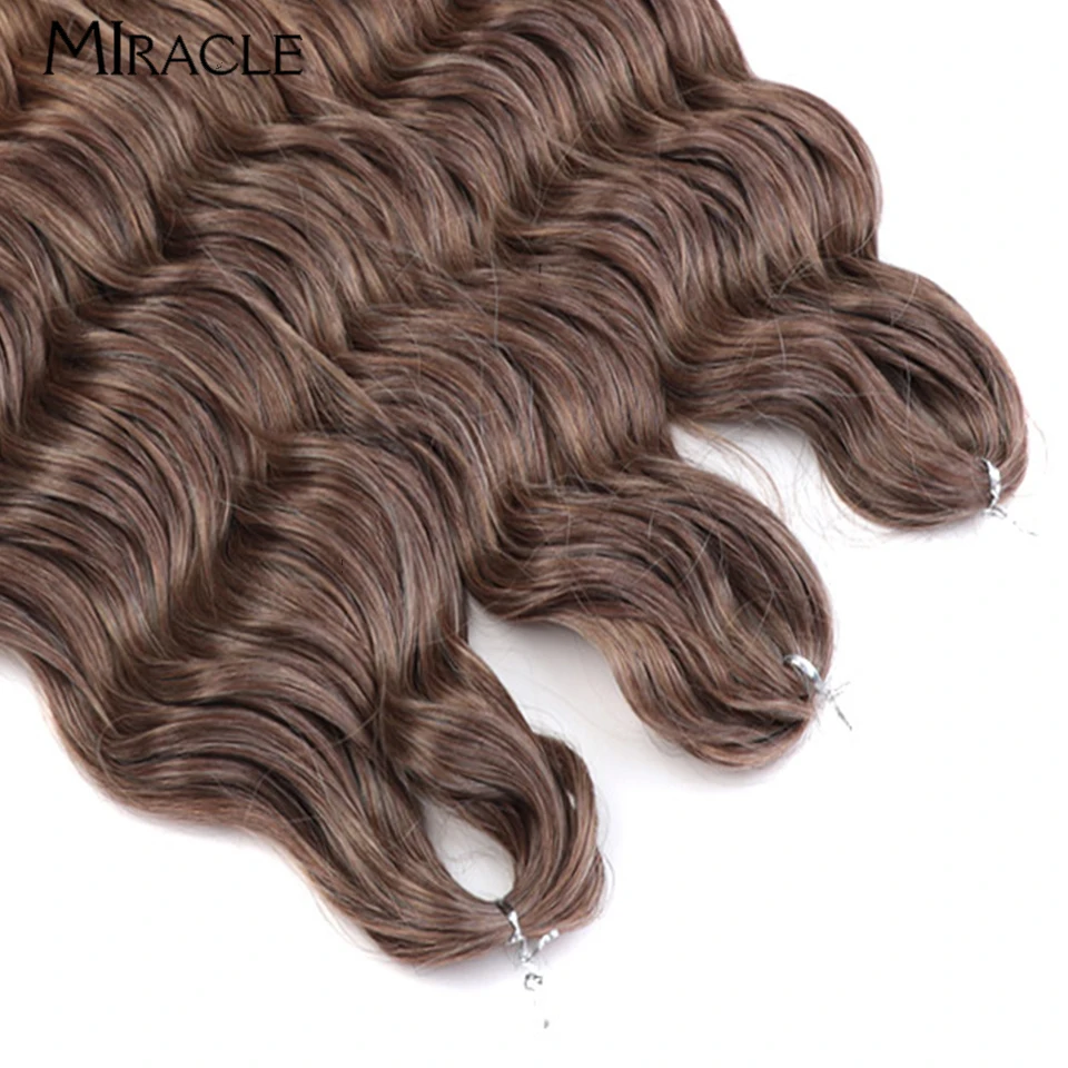 MIRACLE estensioni dei capelli all'uncinetto da 24 pollici Water Wave pezzi di capelli sintetici intrecciare i capelli Twist Ombre biondo rosso all'uncinetto capelli finti