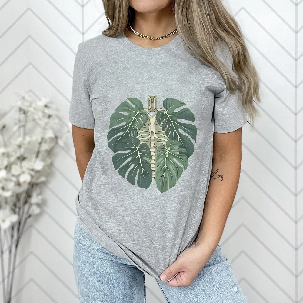 

Футболка с изображением скелета и растений, рубашка для любителей растений, футболки с растениями, хлопковые топы унисекс, уличная одежда, подарок для женщин, тренд Y2k, с коротким рукавом