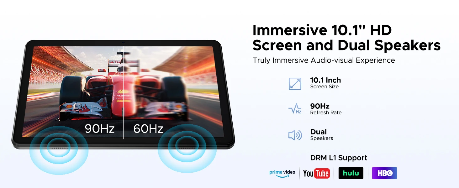 POCKAM P10 Tablet 10.1 "Tablet PC Display 48GB RAM(8GB + 40GB) 128GB ROM 7000mAh Unisoc T310 Android 16 Gemini AI Widevine L1