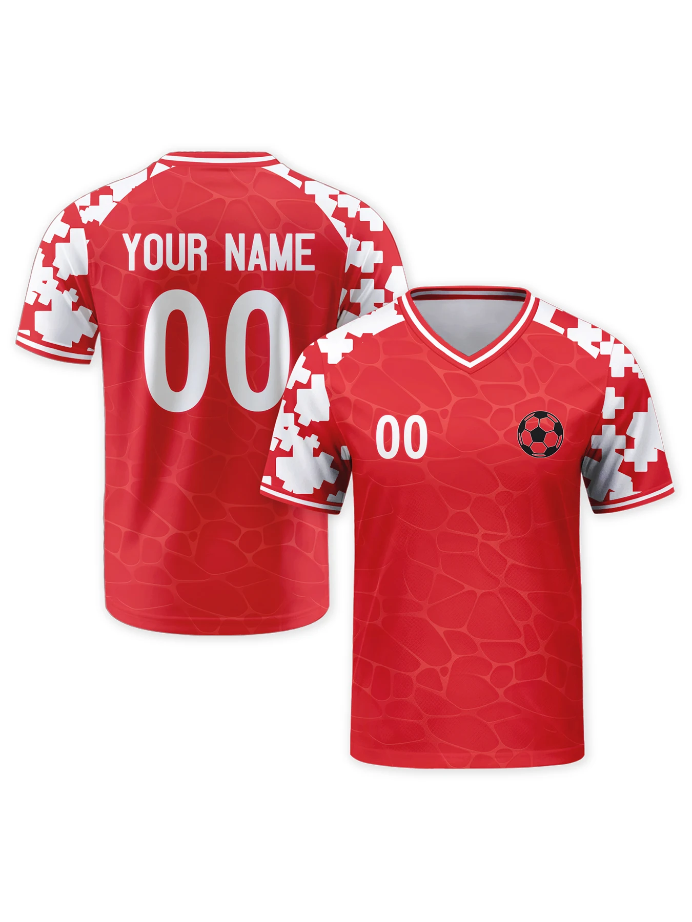 

Custom Soccer Jersey with Logo Name Number Personalized Red Football Top Soccer Team Shirt Fan Gifts for Men Youth Women