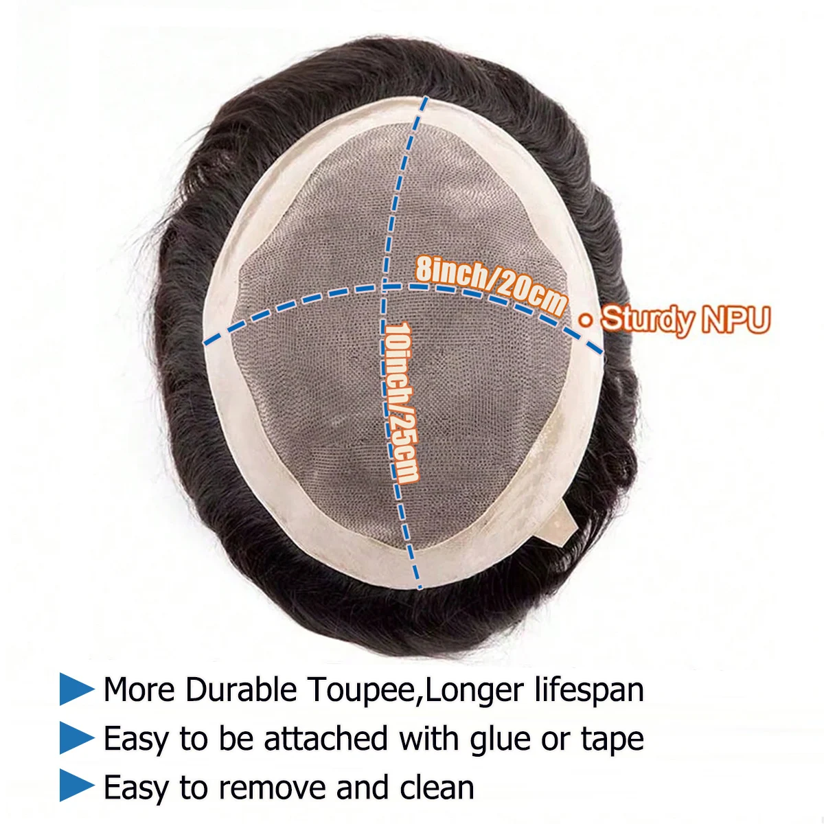 Men's Ultra Durable Hair Replacement System, Realistic Wig