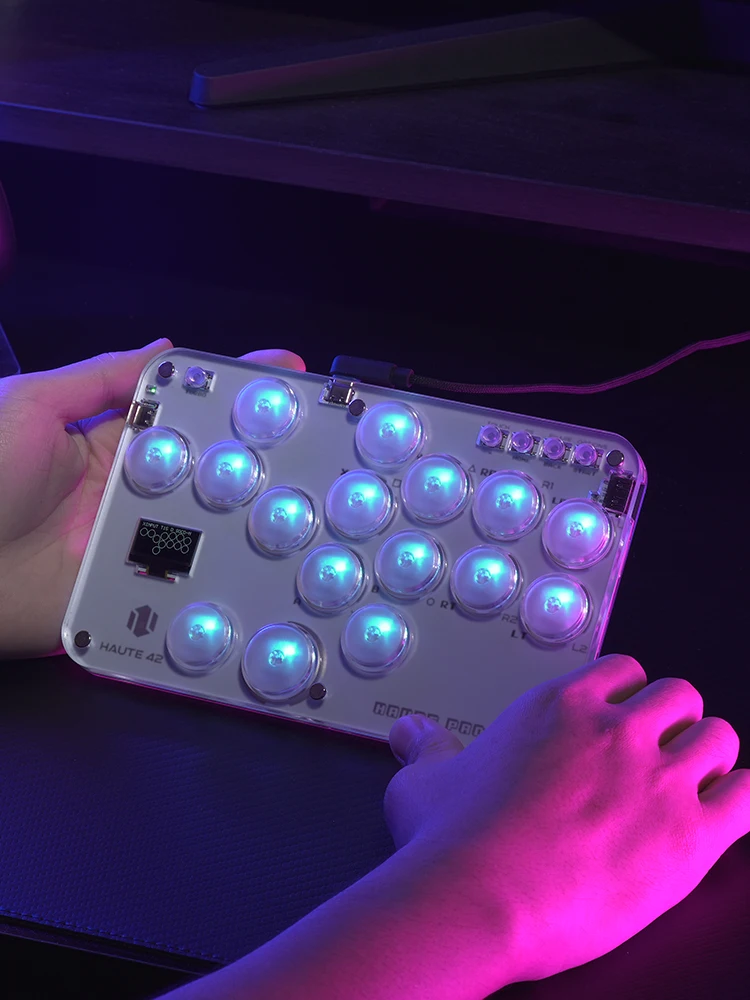 Joystick Arcade Haute42 Hitbox Leverless Controller Fight Sticks do PC / PS4 / Switch Mini Hitbox Arcade Stick do Gier Walki — zdjęcie produktu 7