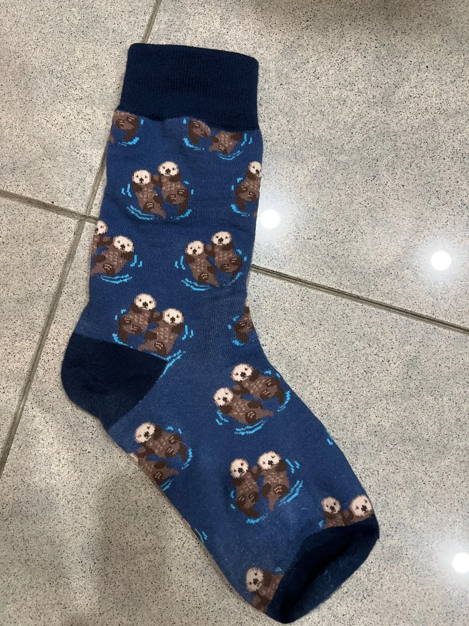 1 Pair Comfy Novelty Cute Brothers Otter Swimming Mid-Calf Men's Socks Suit In All Seasons photo review