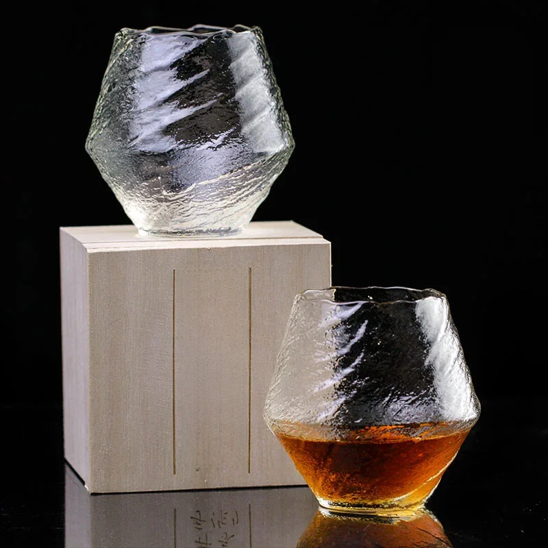 Japońska zamglona lampka do wina powietrza płatki śniegu spadająca Whisky Tumbler młotek wzór Whisky Cup XO Brandy kieliszki Wineglass — zdjęcie 2