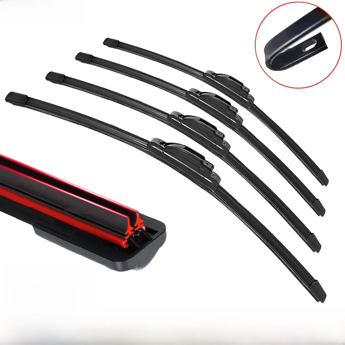 1PC pióro wycieraczki przedniej szyby samochodu J-hak uniwersalne gumowe części samochodowe 14 "16" 18 "19" 20 "21" 22 "24" 26" — zdjęcie 2
