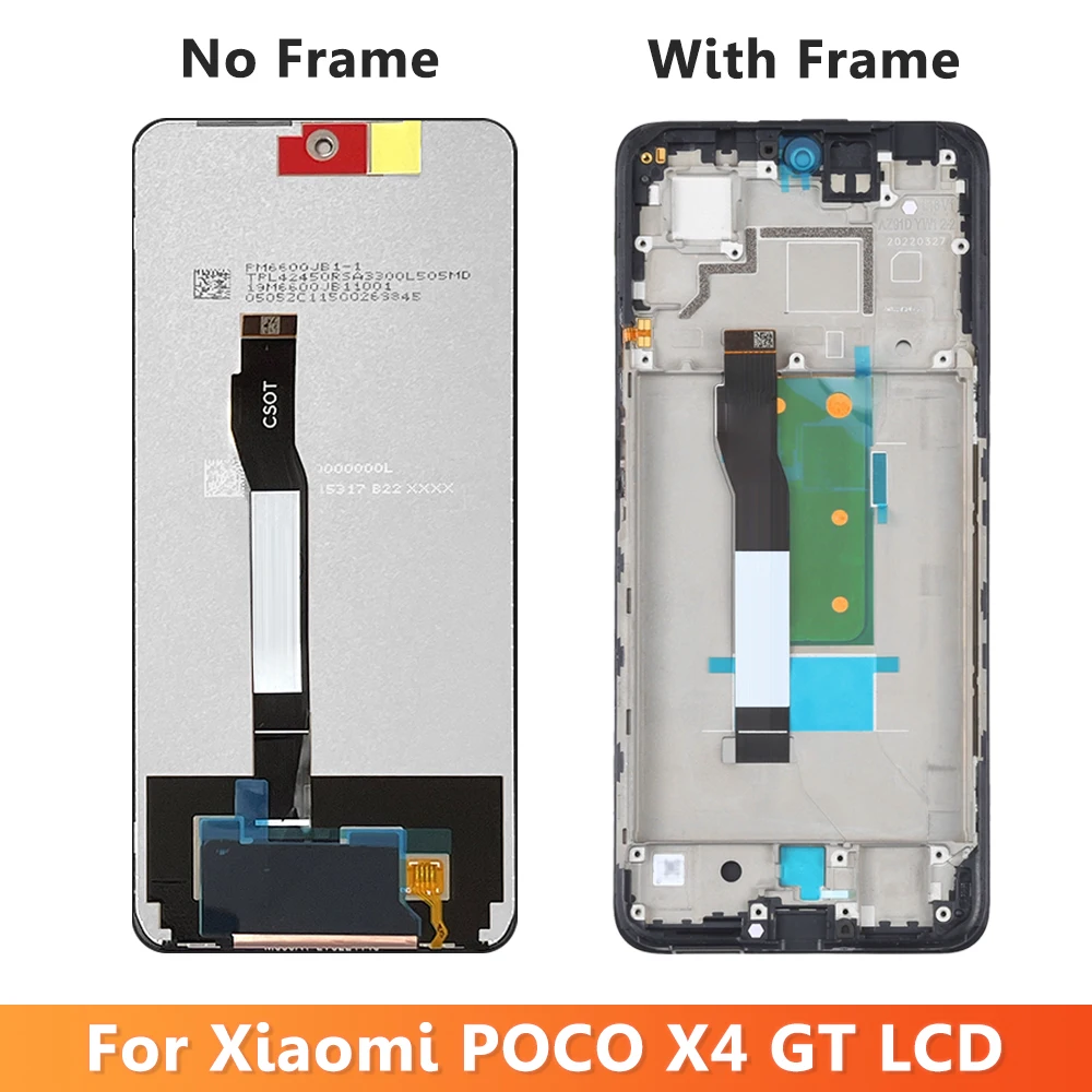 Test AMOLED For Xiaomi POCO X4 GT 22041216G LCD Display Touch Screen Digitizer Assembly Replacement For Poco X4GT LCD With Frame