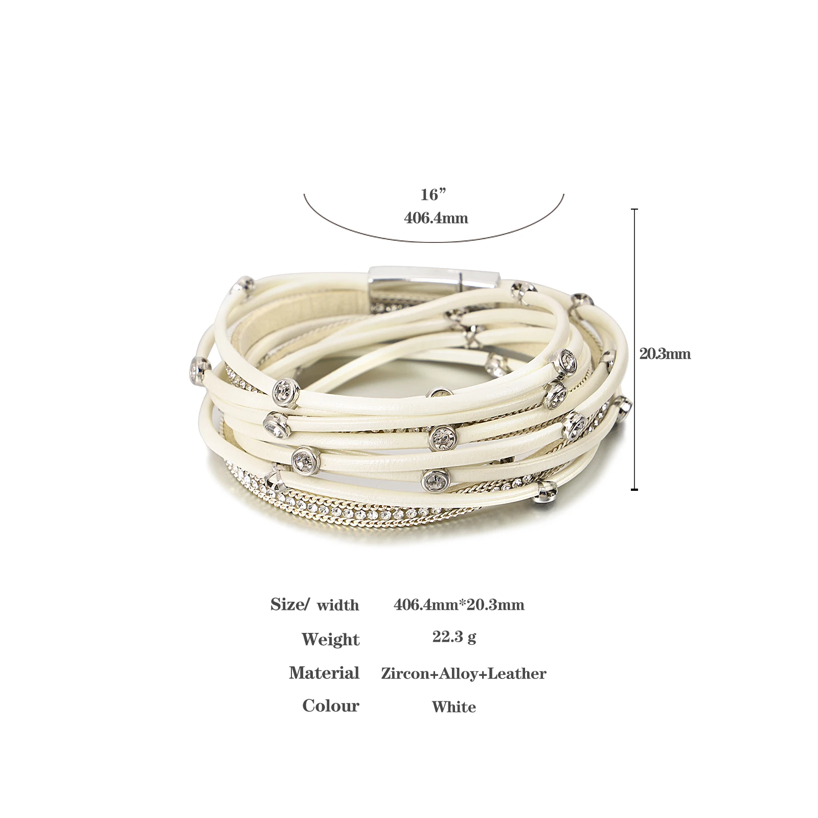 ALLYES Vintage Charm Crystal Beads Leather Bracelets for Women Men Bohemian Long Chain Multilayer Wrap Bracelet Jewelry Gifts