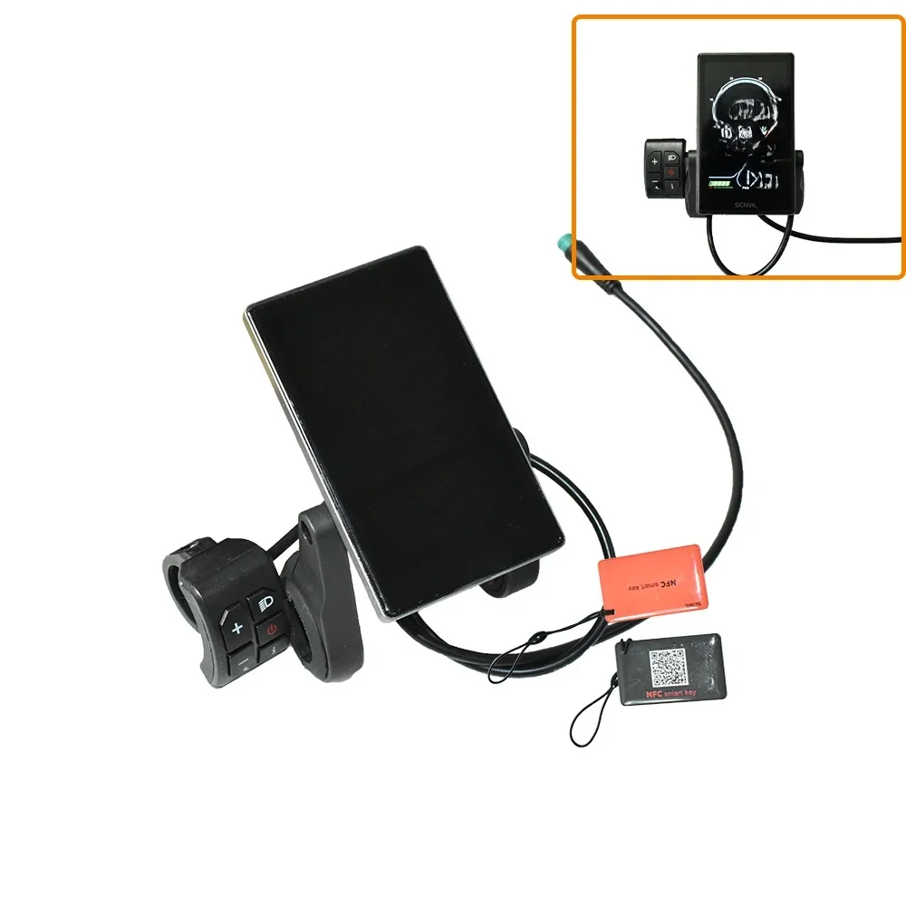 AliExpress Vertical anti-glare Cycling speed meter, NFC Function, SRM818X No.2 Protocol LCD Display For Ebike, 4" high-brightness, 36V-72V
