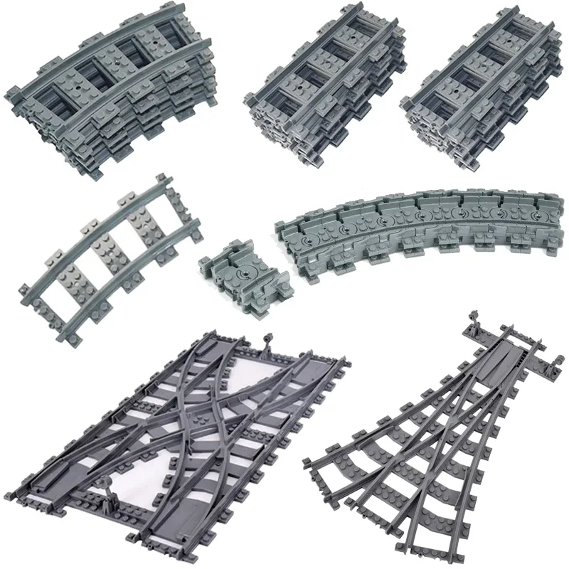 NIEUWE stadstreinen flexibele tracks zachte rechte gebogen rails schakelaar bouwsteen creatieve modellen spoorwegen speelgoed voor kinderen geschenken - afbeelding 2