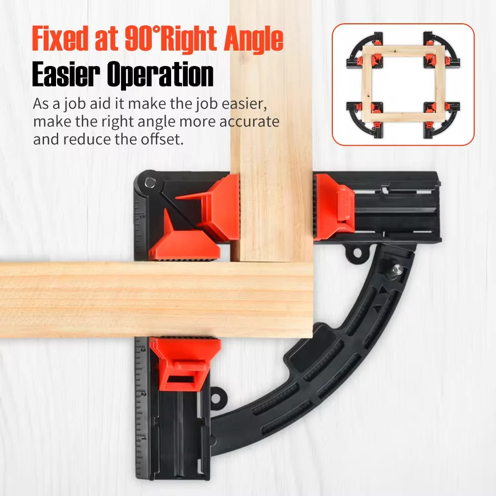 90° Woodworking Corner Frame Clamp Adjustable Expandable Picture Framing Multi-angle Punching Woodworking Hand Tool Pipe Clamp